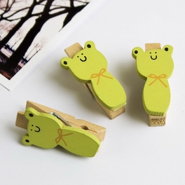Blancho Bedding [Smile Frog] - Wooden Clips / Wooden Clamps / Mini Clips