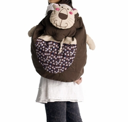 Blancho Bedding [Smile Lion] 100% Cotton Fabric Art School Backpack / Outdoor Backpack