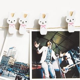 Blancho Bedding [Smile Rabbit] - Wooden Clips / Wooden Clamps / Mini Clips
