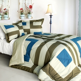 blancho bedding [So Young] Quilted Patchwork Down Alternative Comforter Set (Full/Queen Size)