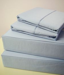 blancho bedding Solid Blue 550 Thread count Egyptian KING sheet set