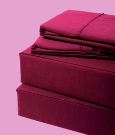 blancho bedding Solid BURGUNDY 550 Thread count QUEEN size sheet set