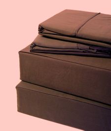 blancho bedding Solid CHOCOLATE 550 Thread count QUEEN sheet set