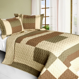blancho bedding [Solid Serenade] 3PC Vermicelli - Quilted Patchwork Quilt Set (Full/Queen Size)