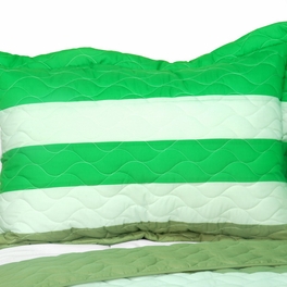 Blancho Bedding [Spring Breeze] 3PC Vermicelli-Quilted Patchwork Quilt Set (Full/Queen Size)