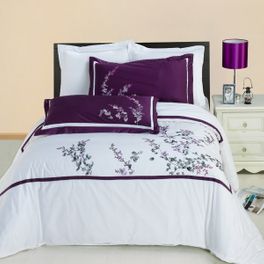 blancho bedding [Spring Valley Embroidered Printed Multi] 3PC Duvet covers Set (King/Cal-king)