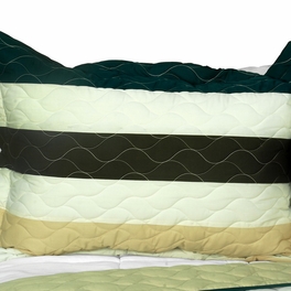Blancho Bedding [Stella Wish] 3PC Vermicelli-Quilted Patchwork Quilt Set (Full/Queen Size)