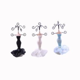 blancho bedding Strapless - Set of 3 Dress Up Doll Necklace Display - Mini Jewelry Holder Jewelry Stand Combos (H) 7" x (W) 3"