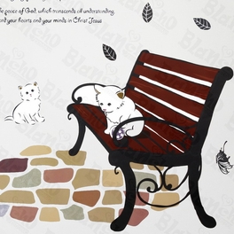 Blancho Bedding Street Kitten - Hemu Wall Decals Stickers Appliques Home Decor 12.6 BY 23.6 Inches