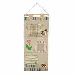 Blancho Bedding [Stripes Clothes] Ivory/Wall Hanging/Wall Pocket/Hanging Baskets/Wall Organizers (11*24)