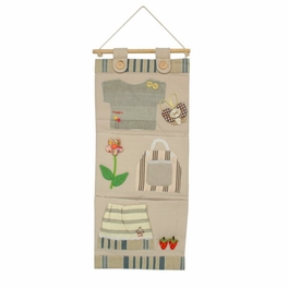 blancho bedding [Stripes Clothes] Ivory/Wall Hanging/Wall Pocket/Hanging Baskets/Wall Organizers (11*24)