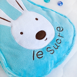 Blancho Bedding [Sugar Rabbit - Blue] Throw Blanket Pillow Cushion / Travel Pillow Blanket (25.2 By 37 Inches)