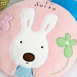 Blancho Bedding [Sugar Rabbit - Round Pink01] Blanket Pillow Cushion / Travel Pillow Blanket (25.2 By 37 Inches)