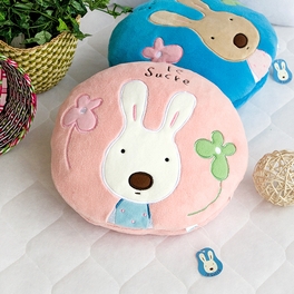 blancho bedding [Sugar Rabbit - Round Pink01] Blanket Pillow Cushion / Travel Pillow Blanket (25.2 by 37 inches)