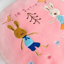 Blancho Bedding [Sugar Rabbit - Round Pink02] Blanket Pillow Cushion / Travel Pillow Blanket (31.5 By 43.3 Inches)