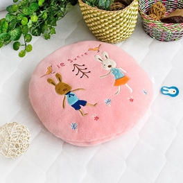 blancho bedding [Sugar Rabbit - Round Pink02] Blanket Pillow Cushion / Travel Pillow Blanket (31.5 by 43.3 inches)