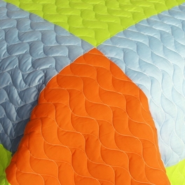 Blancho Bedding [Sun Prairie] Brand New Vermicelli-Quilted Patchwork Quilt Set Full/Queen