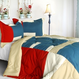 blancho bedding [Sunshine Coast] Quilted Patchwork Down Alternative Comforter Set (Full/Queen Size)
