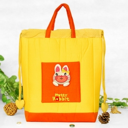 blancho bedding [Super Rabbit] Embroidered Applique Kids HangBag / Drawstring Bag / Bucket Bag (9.8*11*3)