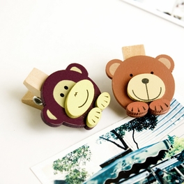 Blancho Bedding [Sweet Animals] - Wooden Clips / Wooden Clamps / Mini Clips