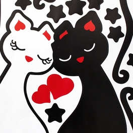 Blancho Bedding Sweet Cats - Hemu Wall Decals Stickers Appliques Home Decor 12.6 BY 23.6 Inches