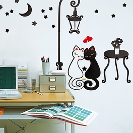 blancho bedding Sweet Cats - Hemu Wall Decals Stickers Appliques Home Decor 12.6 BY 23.6 Inches