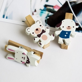 Blancho Bedding [Sweet Family] - Wooden Clips / Wooden Clamps / Mini Clips