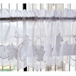 Blancho Bedding Sweet Leaf Embroidered Curtain Kitchen Curtain Coffee Screen-A Pair