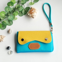 blancho bedding [Sweet Orange] Colorful Leatherette Mobile Phone Pouch Cell Phone Case Clutch Pouch