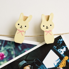 Blancho Bedding [Sweet Rabbit] - Wooden Clips / Wooden Clamps / Mini Clips