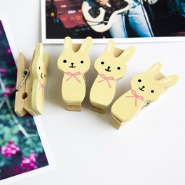 Blancho Bedding [Sweet Rabbit] - Wooden Clips / Wooden Clamps / Mini Clips