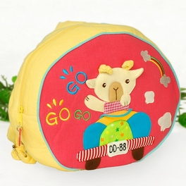 Blancho Bedding [Sweet Sheep] Embroidered Applique Kids Fabric Art School Backpack / Outdoor Backpack (9.6*8.3*2.7)