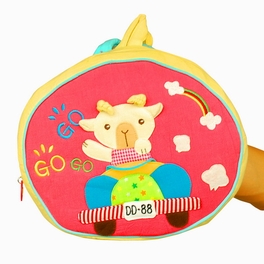 Blancho Bedding [Sweet Sheep] Embroidered Applique Kids Fabric Art School Backpack / Outdoor Backpack (9.6*8.3*2.7)