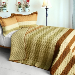 blancho bedding [Sweet Soil] 3PC Patchwork Quilt Set (Full/Queen Size)