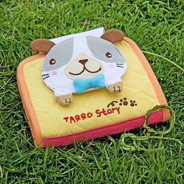 blancho bedding [Tarro story - Dog] Embroidered Applique Fabric Art Wallet Purse / Card Holder (4.9*3.9)