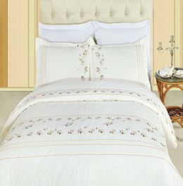 blancho bedding Tasneen Egyptian cotton Embroidered Duvet Cover Set(King/Cal-King)