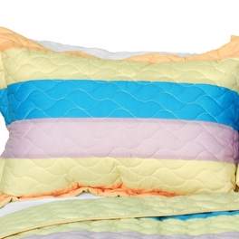 Blancho Bedding [Tasty Dessert] 3PC Vermicelli-Quilted Patchwork Quilt Set (Full/Queen Size)