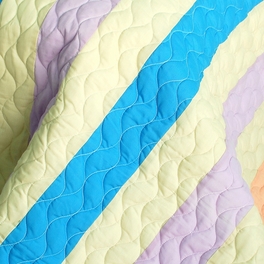 Blancho Bedding [Tasty Dessert] 3PC Vermicelli-Quilted Patchwork Quilt Set (Full/Queen Size)