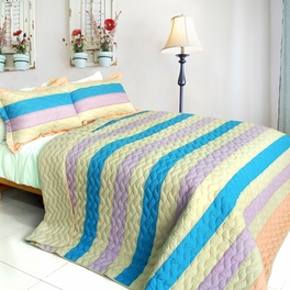 blancho bedding [Tasty Dessert] 3PC Vermicelli-Quilted Patchwork Quilt Set (Full/Queen Size)