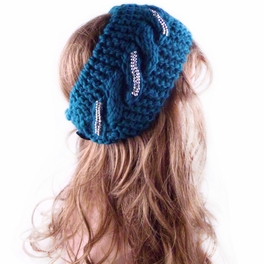 Blancho Bedding Teal Wave Bling Women Woolen Headband/Head Warp/Headwear/Hair Accessory