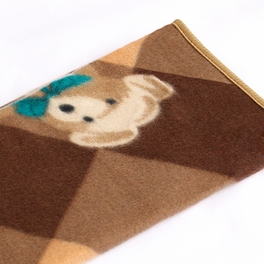 Blancho Bedding [Teddy Bear - Brown] Korean Coral Fleece Mini Baby Throw Blanket (27.6 By 38.6 Inches)