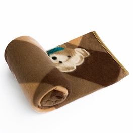 Blancho Bedding [Teddy Bear - Brown] Korean Coral Fleece Mini Baby Throw Blanket (27.6 By 38.6 Inches)