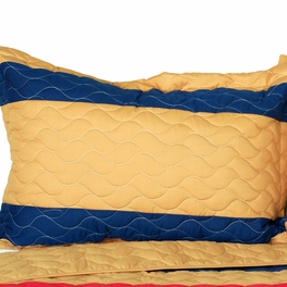 Blancho Bedding [Tender Night] 3PC Vermicelli-Quilted Patchwork Quilt Set (Full/Queen Size)