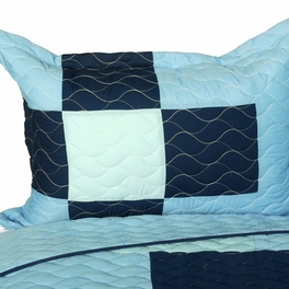 Blancho Bedding [The Game] Vermicelli-Quilted Patchwork Plaid Quilt Set Full/Queen