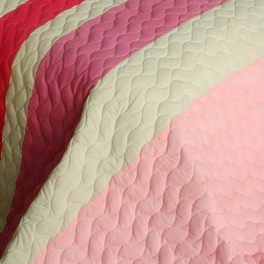 Blancho Bedding [The Only Truth] 3PC Vermicelli-Quilted Patchwork Quilt Set (Full/Queen Size)