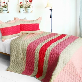 blancho bedding [The Only Truth] 3PC Vermicelli-Quilted Patchwork Quilt Set (Full/Queen Size)