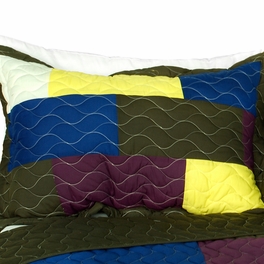 Blancho Bedding [The Thousand And One Nights] 3PC Vermicelli-Quilted Patchwork Quilt Set (Full/Queen Size)
