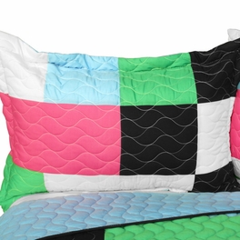 Blancho Bedding [Throb Of Encounters] 3PC Vermicelli - Quilted Patchwork Quilt Set (Full/Queen Size)
