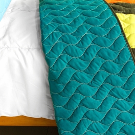 Blancho Bedding [Time Chain] 3PC Vermicelli-Quilted Patchwork Quilt Set (Full/Queen Size)