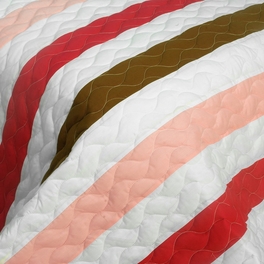 Blancho Bedding [Touch Of Love] 3PC Vermicelli-Quilted Patchwork Quilt Set (Full/Queen Size)